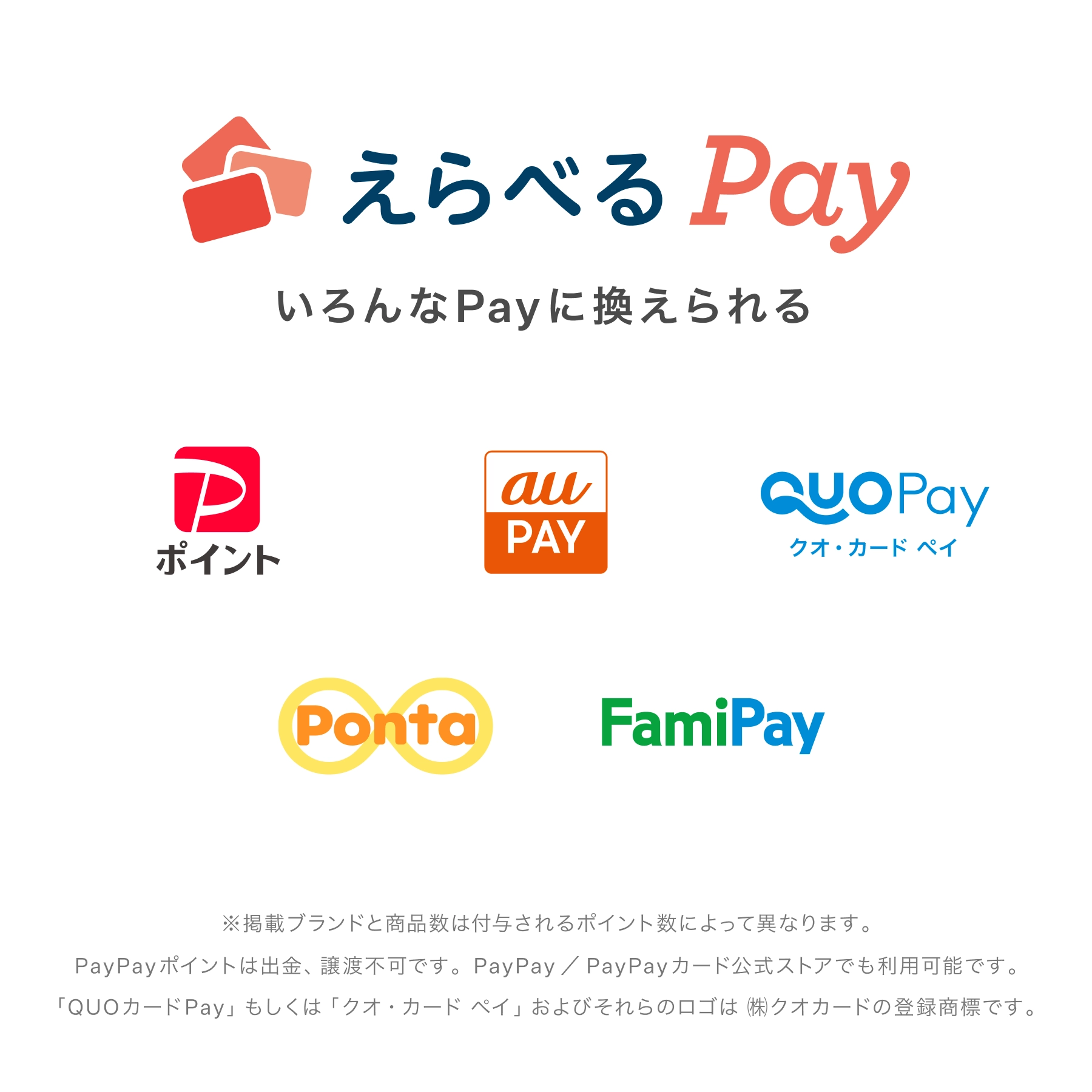 交換可能なえらべるPay